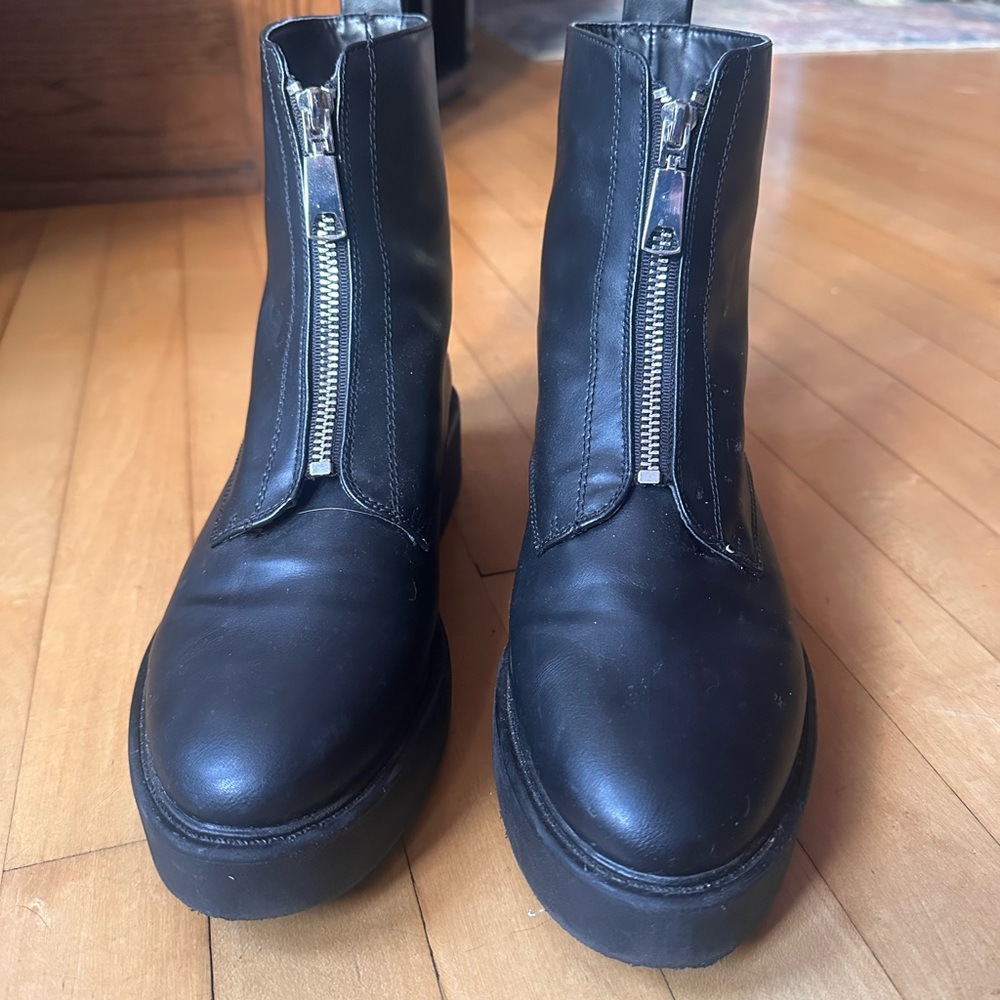 Black Leather H&M Boots